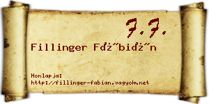 Fillinger Fábián névjegykártya